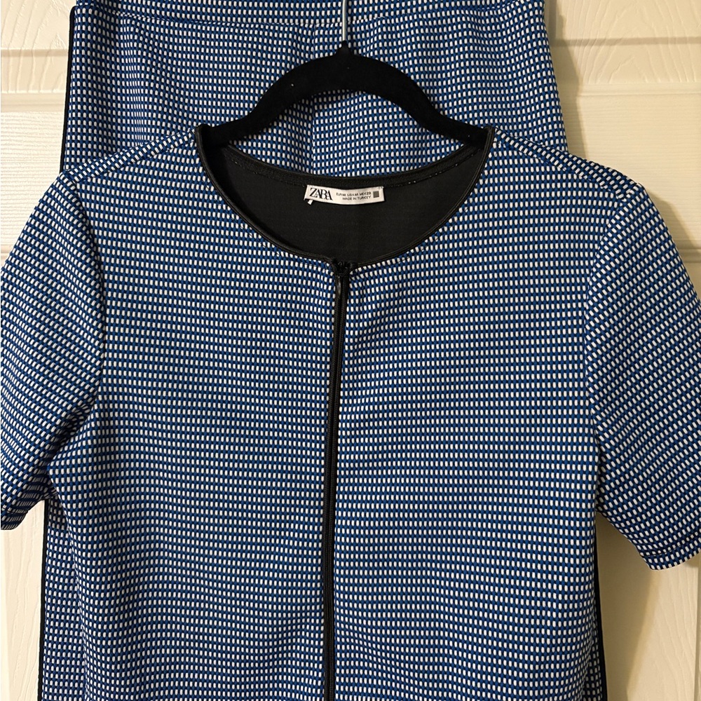 Zara Navy and White Checkered Set
